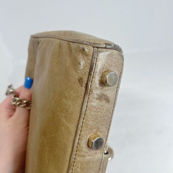 Rebecca Minkoff M.A.C. Taupe Leather Crossbody Bag Purse - Picture 10 of 12